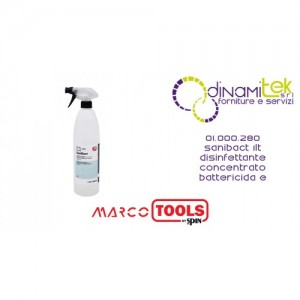 01.000.280 SANIBACT 1lt DISINFETTANTE CONCENTRATO BATTERICIDA E LEVURICIDA SPIN MARCO TOOLS Dinamitek 1