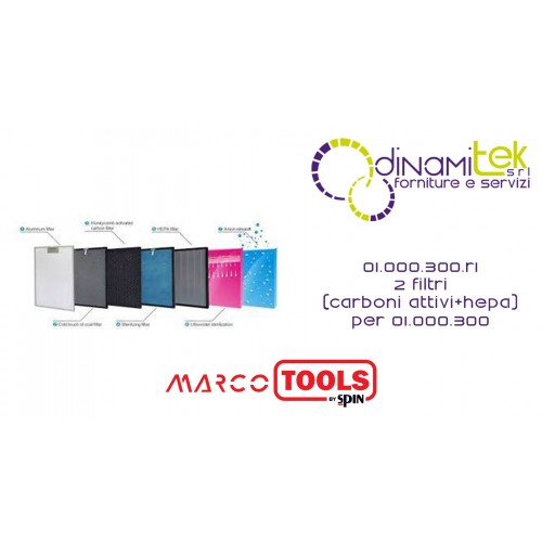 01.000.300.R2 2 FILTRI carboni attivi + HEPA SPIN MARCO TOOLS Dinamitek 1