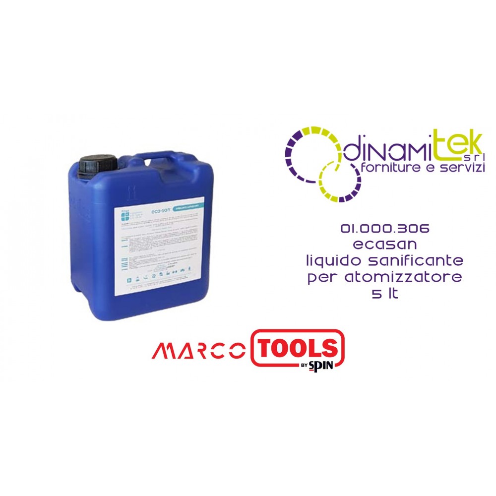 01.000.306 ECASAN LIQUIDO SANIFICANTE PER ATOMIZZATORE 5 lt SPIN MARCO TOOLS Dinamitek 1