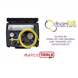 01.000.311 BASIC KIT CERCAFUGHE PER IMPIANTI A/C R314a/R1234yf SPIN MARCO TOOLS Dinamitek 1