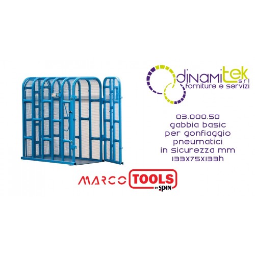 SPIN 03.000.50 GABBIA BASIC PER GONFIAGGIO PNEUMATICI IN SICUREZZA mm 133x75x133h Dinamitek 1