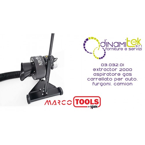 03.032.01 EXTRACTOR 2000 ASPIRATORE GAS CARRELLATO PER AUTO, FURGONI, CAMION SPIN MARCO TOOLS Dinamitek 1