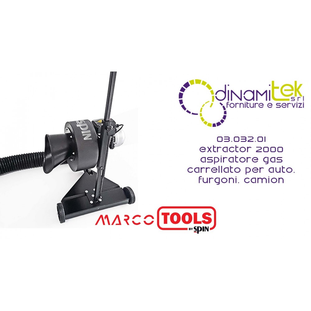 03.032.01 EXTRACTOR 2000 ASPIRATORE GAS CARRELLATO PER AUTO, FURGONI, CAMION SPIN MARCO TOOLS Dinamitek 1
