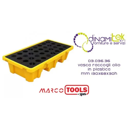 03.036.36 VASCA RACCOGLI OLIO IN PLASTICA mm 130x68x30h SPIN MARCO TOOLS Dinamitek 1