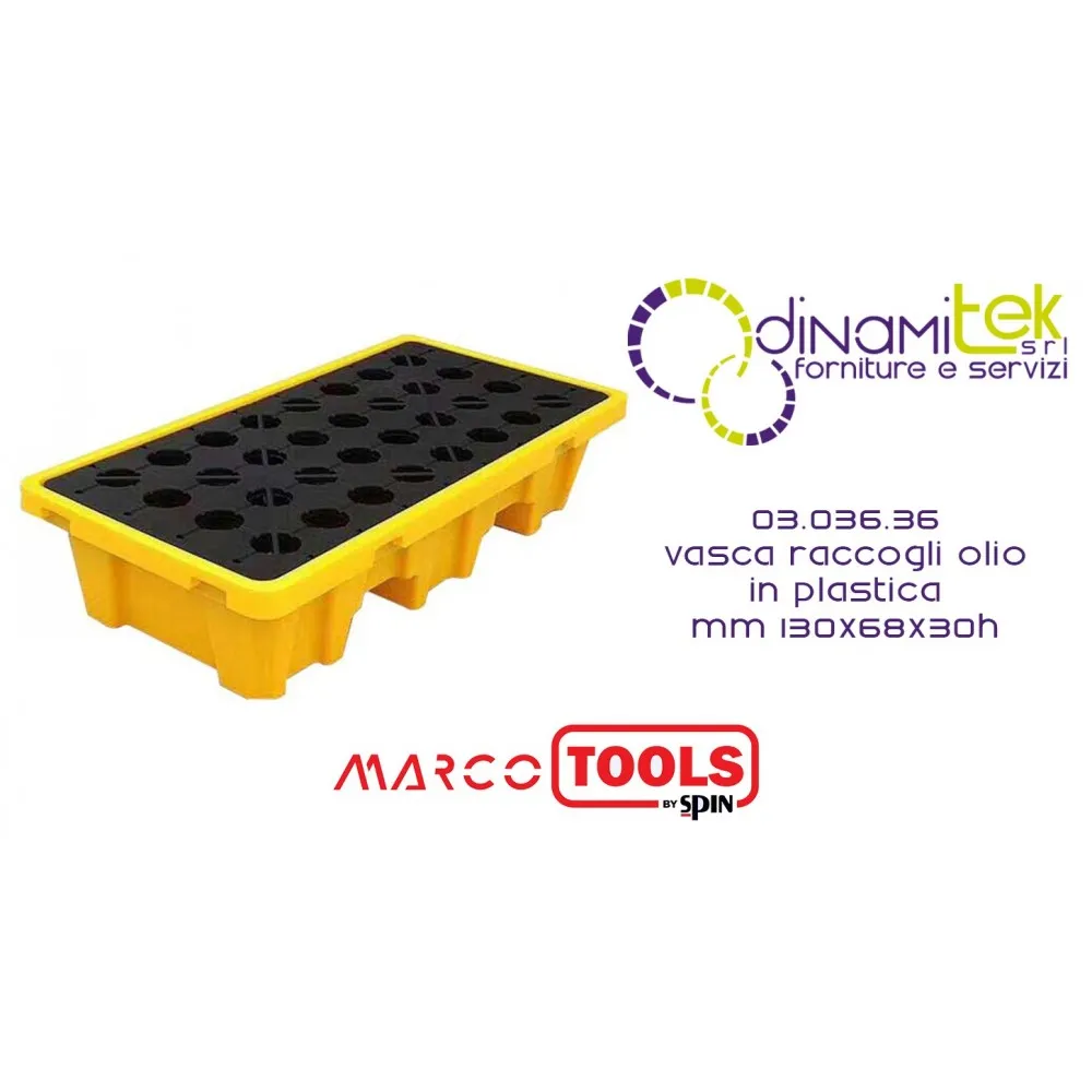 03.036.36 VASCA RACCOGLI OLIO IN PLASTICA mm 130x68x30h SPIN MARCO TOOLS Dinamitek 1