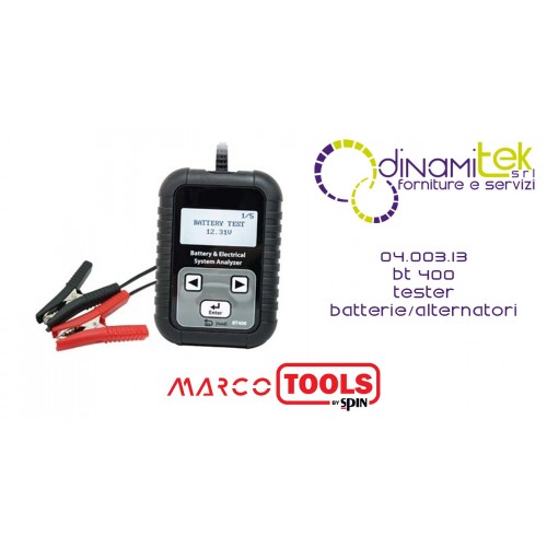 04.003.13 BT 400 TESTER BATTERIE/ALTERNATORI SPIN MARCO TOOLS Dinamitek 1