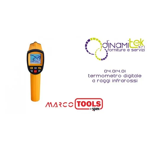 04.014.01 TERMOMETRO DIGITALE A RAGGI INFRAROSSI SPIN MARCO TOOLS Dinamitek 1