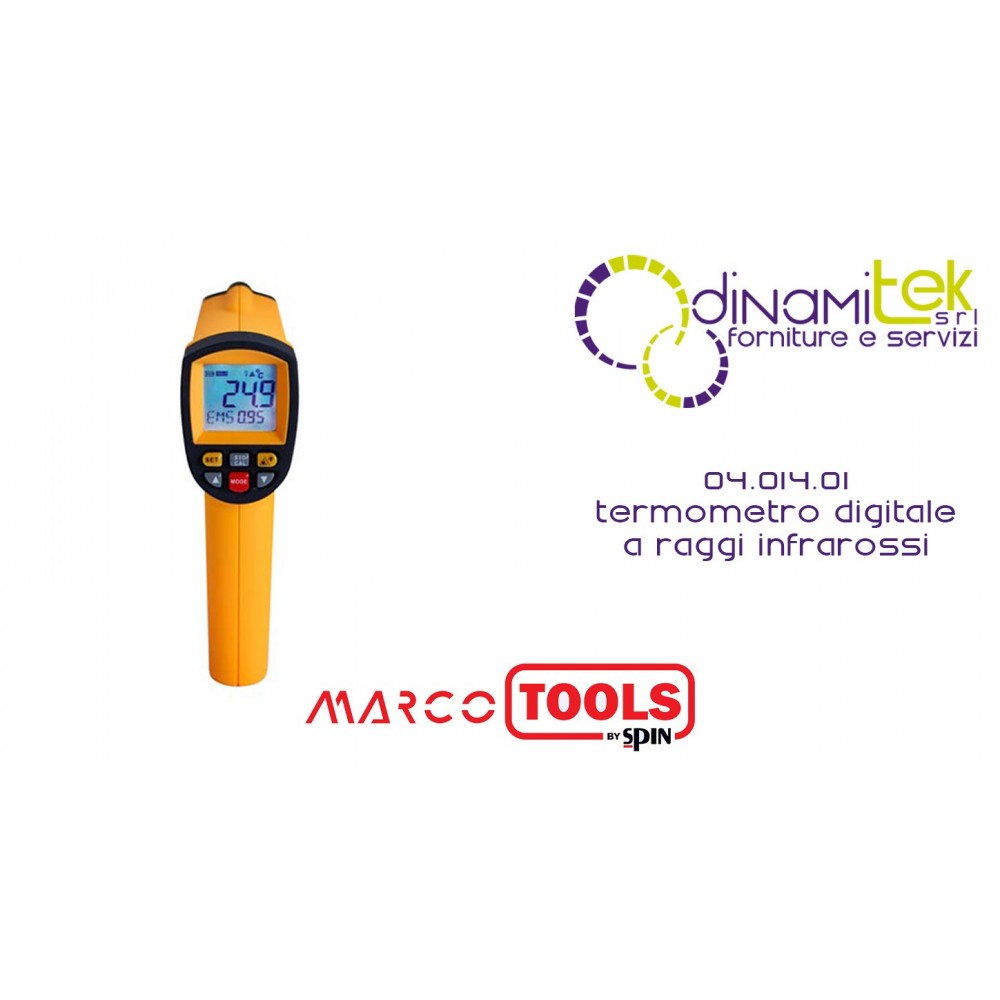 04.014.01 TERMOMETRO DIGITALE A RAGGI INFRAROSSI SPIN MARCO TOOLS Dinamitek 1