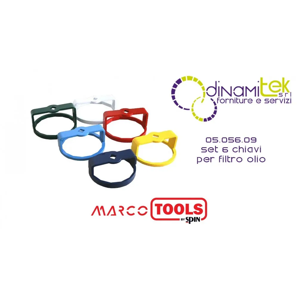 05.056.09 SET 6 CHIAVI PER FILTRO OLIO SPIN MARCO TOOLS Dinamitek 1