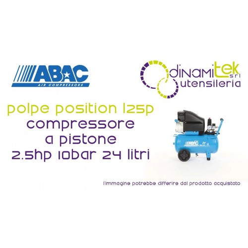 ABAC 1129100042 POLPE POSITION L25P COMPRESSORE A PISTONE COASSIALE ABAC PRO LINE 2.5HP 10BAR 24 LITRI Dinamitek 1
