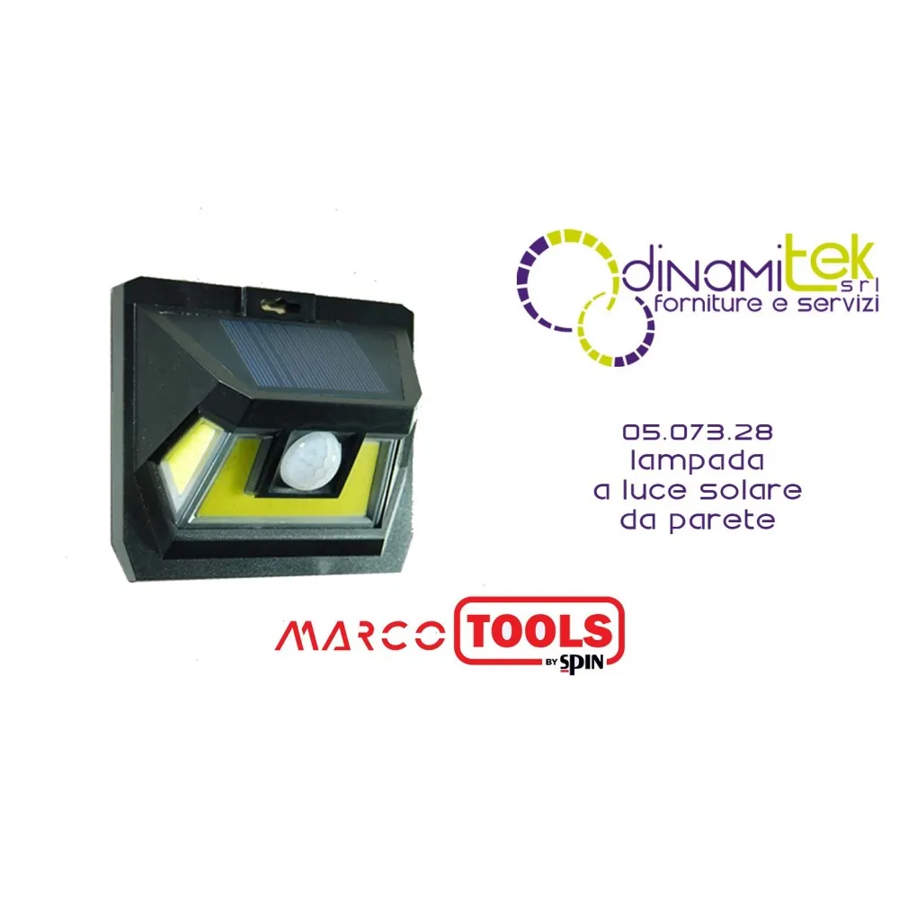 05.073.28 LAMPADA A LUCE SOLARE DA PARETE SPIN MARCO TOOLS Dinamitek 1