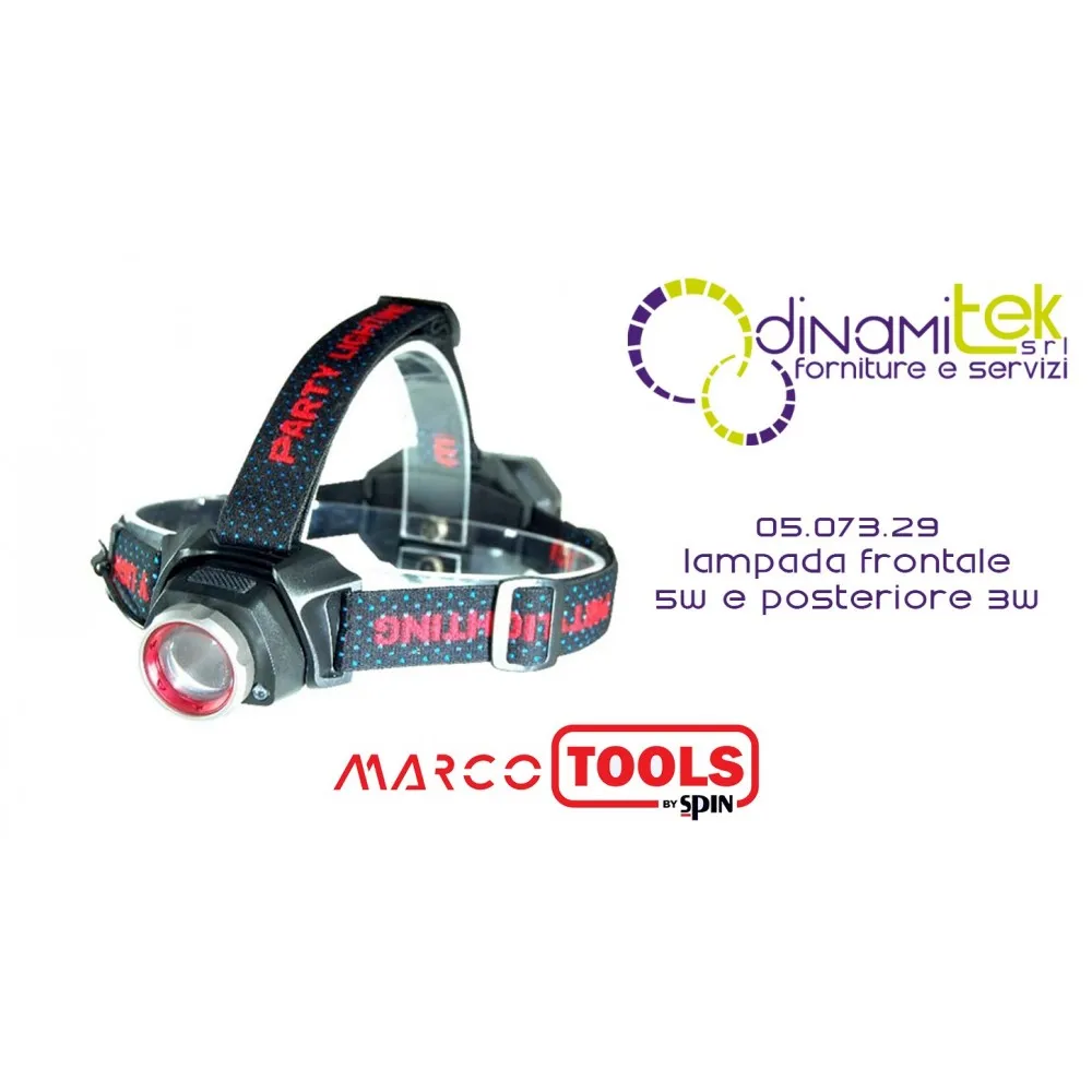 05.073.29 LAMPADA FRONTALE 5W E POSTERIORE 3W SPIN MARCO TOOLS Dinamitek 1