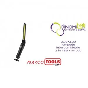 05.073.39 LAMPADA INTERCAMBIABILE 2 IN 1 5W + 1W COB SPIN MARCO TOOLS Dinamitek 1