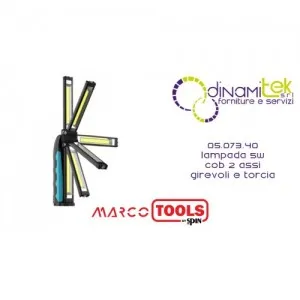 05.073.40 LAMPADA 5W COB 2 ASSI GIREVOLI E TORCIA SPIN MARCO TOOLS Dinamitek 1
