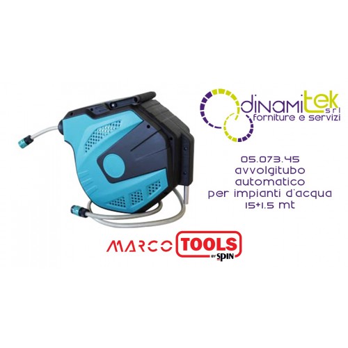 05.073.45 AVVOLGITUBO AUTOMATICO PER IMPIANTI D'ACQUA 15+1,5 mt SPIN MARCO TOOLS Dinamitek 1