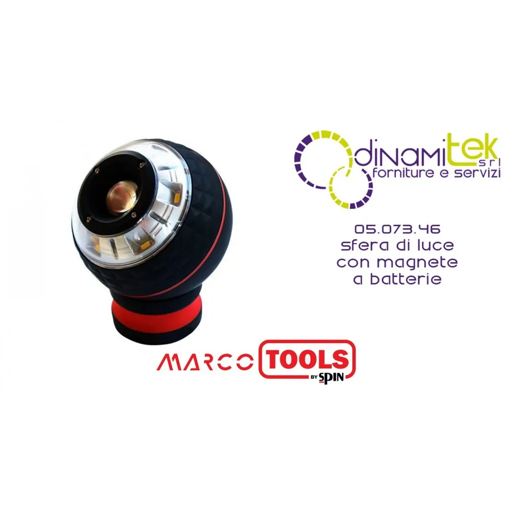 05.073.46 SFERA DI LUCE CON MAGNETE A BATTERIE SPIN MARCO TOOLS Dinamitek 1