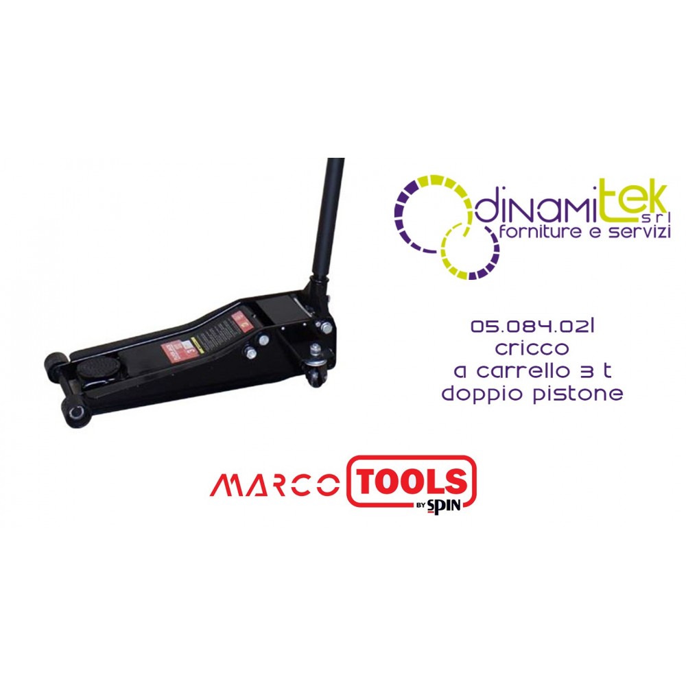 05.084.02L CRICCO A CARRELLO 3 T DOPPIO PISTONE SPIN MARCO TOOLS Dinamitek 1