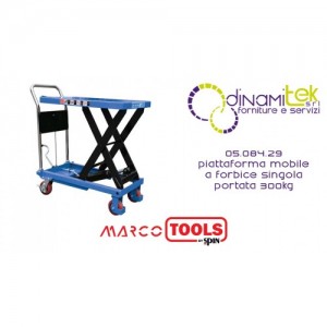 05.084.29 PIATTAFORMA MOBILE A FORBICE SINGOLA portata 300kg SPIN MARCO TOOLS Dinamitek 1