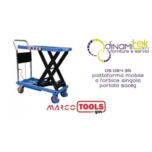 05.084.35 PIATTAFORMA MOBILE A FORBICE SINGOLA portata 500kg SPIN MARCO TOOLS Dinamitek 1