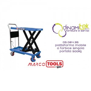 05.084.35 PIATTAFORMA MOBILE A FORBICE SINGOLA portata 500kg SPIN MARCO TOOLS Dinamitek 1