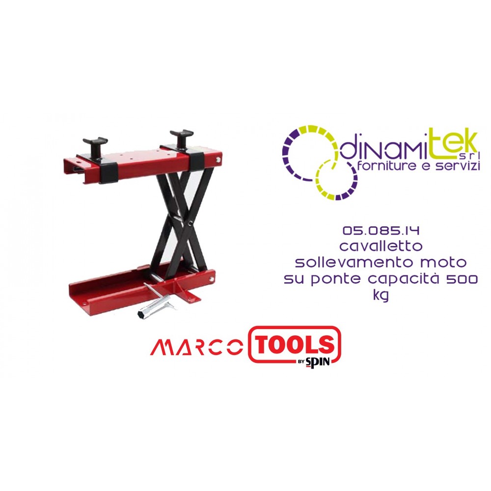05.085.14 CAVALLETTO DI SOLLEVAMENTO MOTO SU PONTE capacità 500 kg SPIN MARCO TOOLS Dinamitek 1