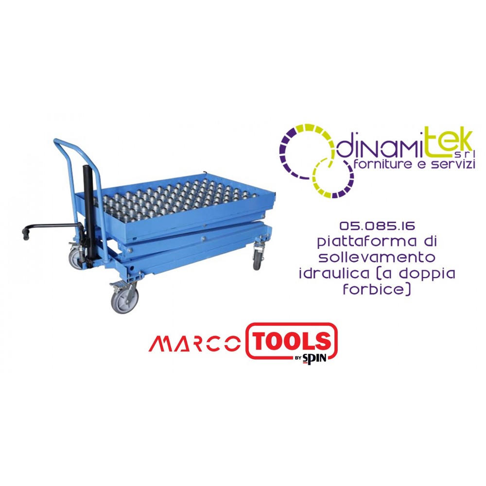 SPIN 05.085.16 PIATTAFORMA DI SOLLEVAMENTO IDRAULICA (A DOPPIA FORBICE) portata 1000kg Dinamitek 1