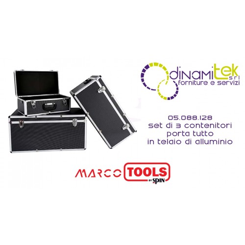 05.088.128 SET DI 3 CONTENITORI PORTA TUTTO IN TELAIO DI ALLUMINIO SPIN MARCO TOOLS Dinamitek 1