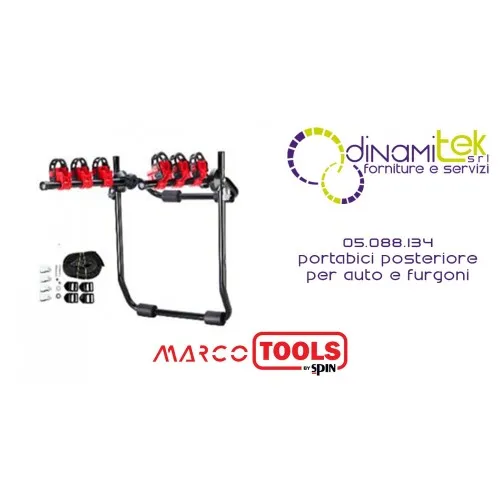 05.088.134 PORTABICI POSTERIORE PER AUTO E FURGONI SPIN MARCO TOOLS Dinamitek 1
