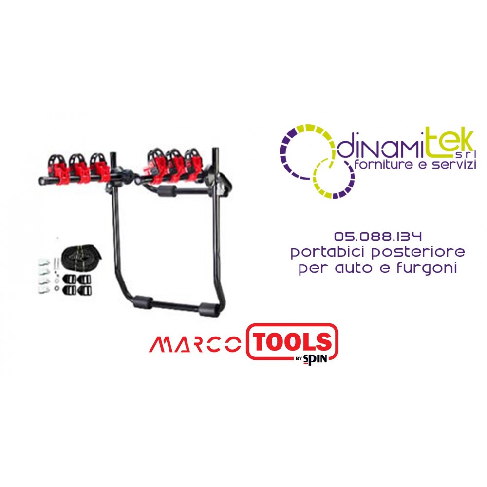 05.088.134 PORTABICI POSTERIORE PER AUTO E FURGONI SPIN MARCO TOOLS Dinamitek 1