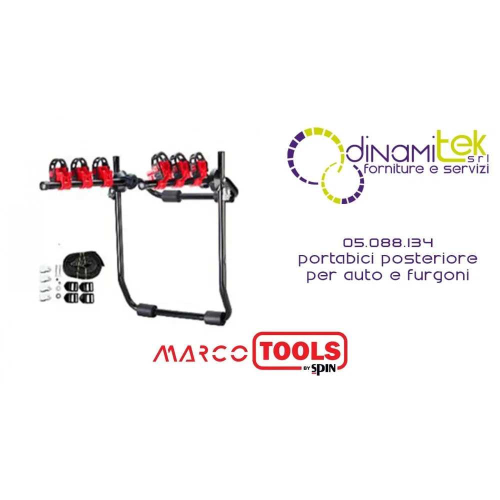 05.088.134 PORTABICI POSTERIORE PER AUTO E FURGONI SPIN MARCO TOOLS Dinamitek 1