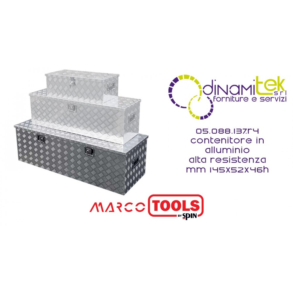 05.088.137.R4 CONTENITORE IN ALLUMINIO ALTA RESISTENZA mm 145x52x46h SPIN MARCO TOOLS Dinamitek 1