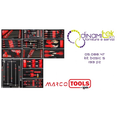 05.088.47 KIT PROFI 5/193 UTENSILI PER CARRELLI SPIN MARCO TOOLS Dinamitek 1