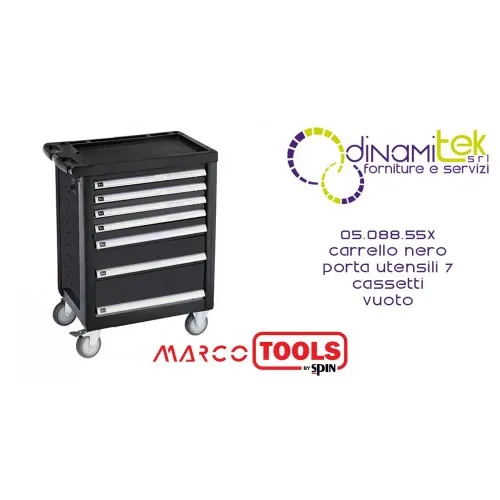 05.088.55X CARRELLO NERO PORTA UTENSILI 7 CASSETTI VUOTO SPIN MARCO TOOLS Dinamitek 1