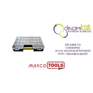 05.088.70 CASSETTA CON 24+2 SCOMPARTIMENTI mm 450x80x320h SPIN MARCO TOOLS Dinamitek 1