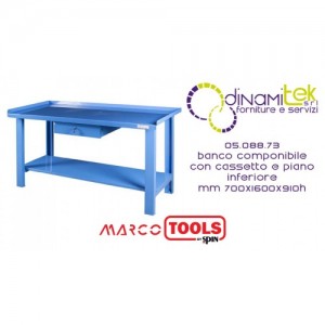 05.088.73 BANCO COMPONIBILE CON CASSETTO E PIANO INFERIORE mm 700x1600x910h SPIN MARCO TOOLS Dinamitek 1
