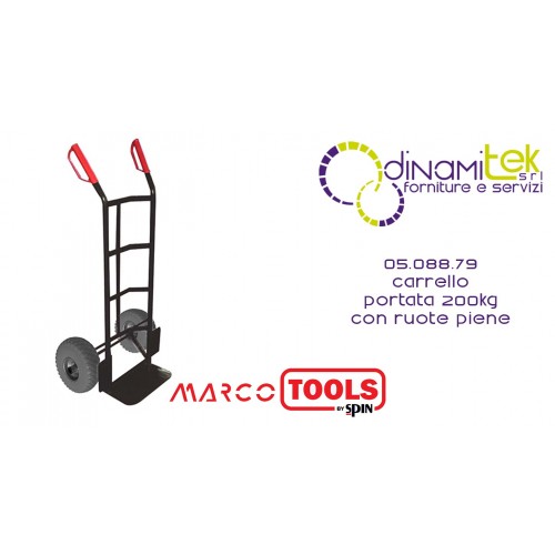 05.088.79 CARRELLO PORTATA 200kg CON RUOTE IN POLIURETANO PIENE SPIN MARCO TOOLS Dinamitek 1