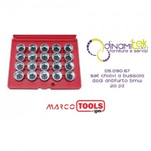 05.090.67 SET 20 CHIAVI A BUSSOLA PER RIMOZIONE DADI ANTIFURTO BMW SPIN MARCO TOOLS Dinamitek 1