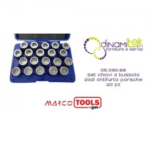 05.090.68 SET 20 CHIAVI A BUSSOLA PER RIMOZIONE DADI ANTIFURTO PORSCHE SPIN MARCO TOOLS Dinamitek 1