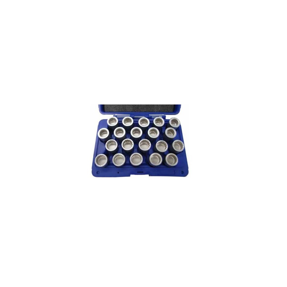 05.090.68 SET 20 CHIAVI A BUSSOLA PER RIMOZIONE DADI ANTIFURTO PORSCHE SPIN MARCO TOOLS Dinamitek 2
