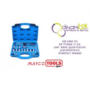 05.090.70 KIT 17 PZ FRESE PER SEDI GUARNIZIONI PARAFIAMMA/INIETTORI DIESEL SPIN MARCO TOOLS Dinamitek 1
