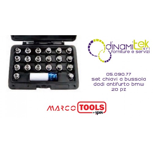 05.090.77 SET 20 CHIAVI A BUSSOLA PER RIMOZIONE DADI ANTIFURTO BMW SPIN MARCO TOOLS Dinamitek 1