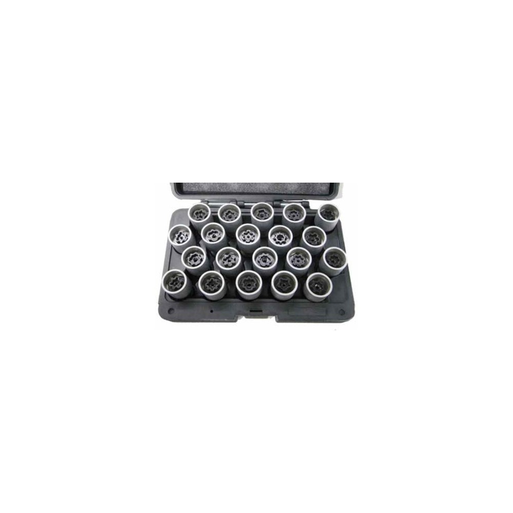 05.090.80 SET 20 CHIAVI A BUSSOLA PER RIMOZIONE DADI ANTIFURTO AUDI SPIN MARCO TOOLS Dinamitek 2