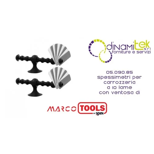 05.090.85 SPESSIMETRI PER CARROZZERIA A 10 LAME CON VENTOSA DI FISSAGGIO SPIN MARCO TOOLS Dinamitek 1