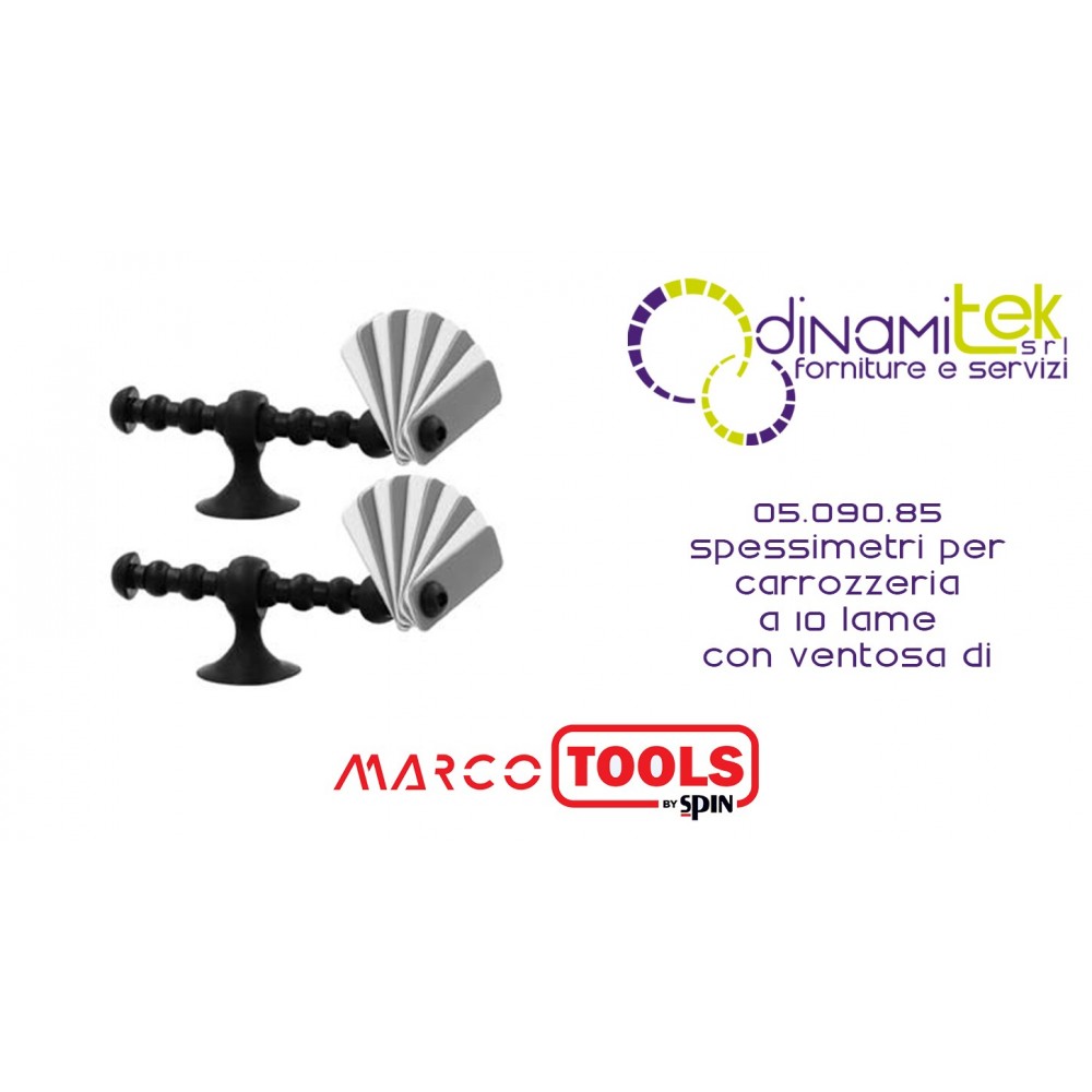05.090.85 SPESSIMETRI PER CARROZZERIA A 10 LAME CON VENTOSA DI FISSAGGIO SPIN MARCO TOOLS Dinamitek 1