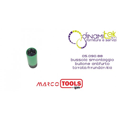 05.090.88 BUSSOLA SMONTAGGIO BULLONE ANTIFURTO TOYOTA/HYUNDAY/KIA SPIN MARCO TOOLS Dinamitek 1