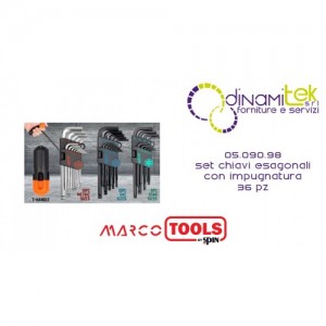 05.090.98 SET DI 36 CHIAVI ESAGONALI CON IMPUGNATURA SPIN MARCO TOOLS Dinamitek 1
