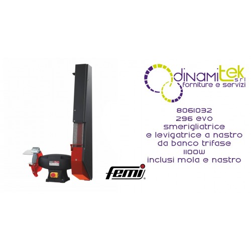 8061032 296 EVO SCHLEIFBANDSCHLEIFER FEMI DREIPHASIG 1100 W INKLUSIVE RAD UND RIEMEN 50 X 2200