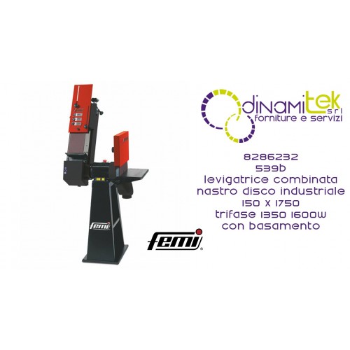 8286232 539B ASP KOMBINIERTER BANDSCHLEIFER INDUSTRIESCHEIBE FEMI 150 X 1750 SCHEIBE 400 TF 1350 1600W MIT BASIS UND VAKUUM