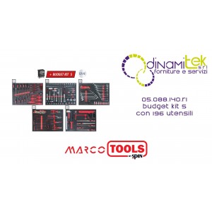 05.088.140.R1 BUDGET KIT 5 CON 196 UTENSILI PER CARRELLI SPIN MARCO TOOLS Dinamitek 1