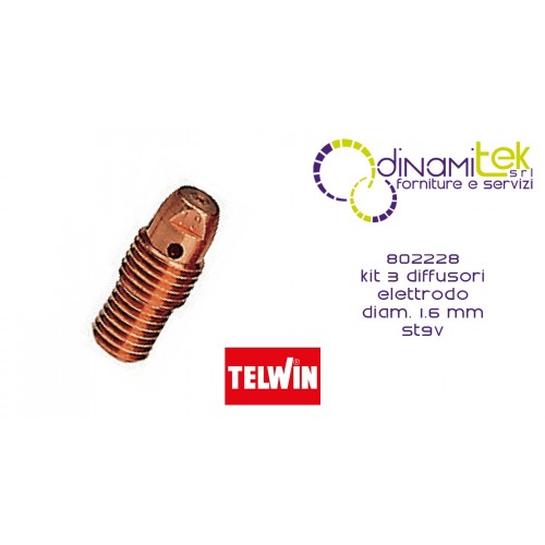 802228 KIT DE 3 DIFFUSEURS éLECTRODES DIAM. 1,6 MM ST9V TELWIN Dinamitek 1